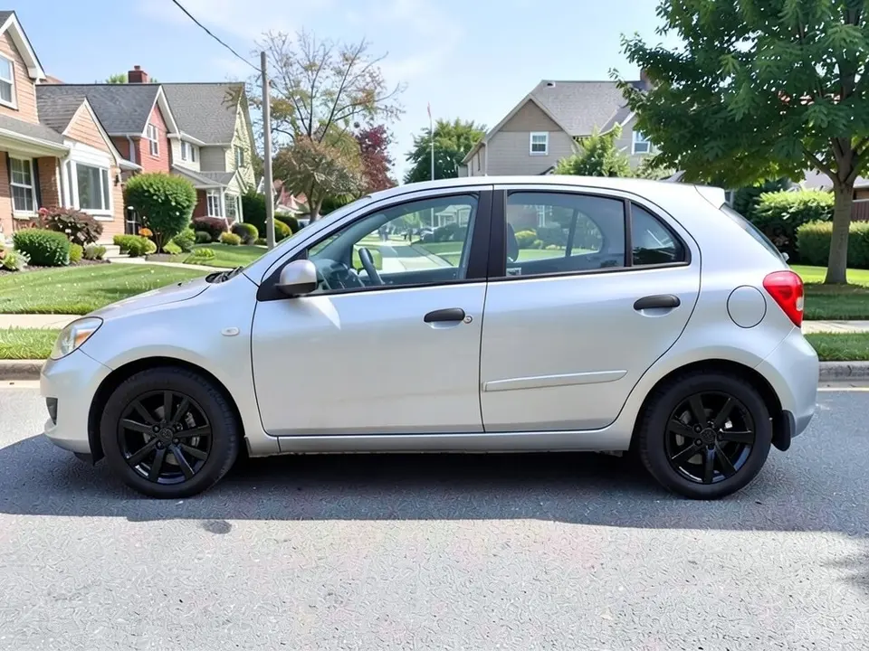 AI-generated sample: a silver hatchback with black wheels