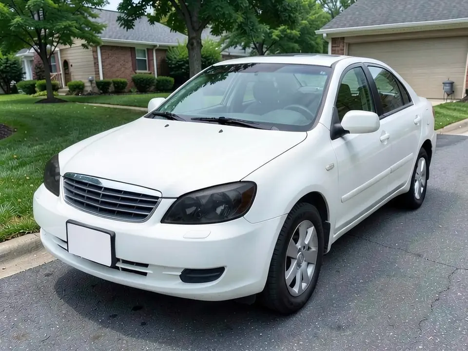 AI-generated sample: a white sedan with smoked headlights